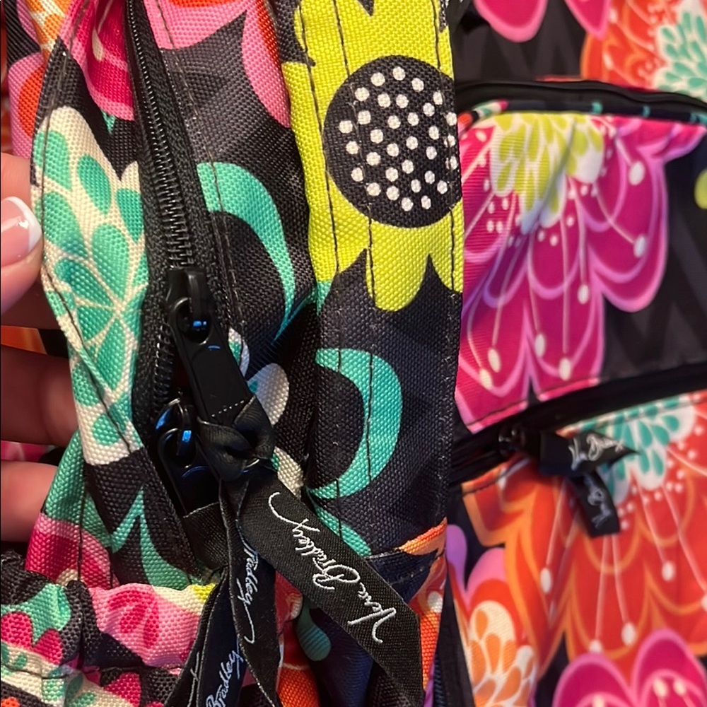 Vera Bradley Pink and Orange Backpack with Vibrant Floral Design - Picture 4 of 7